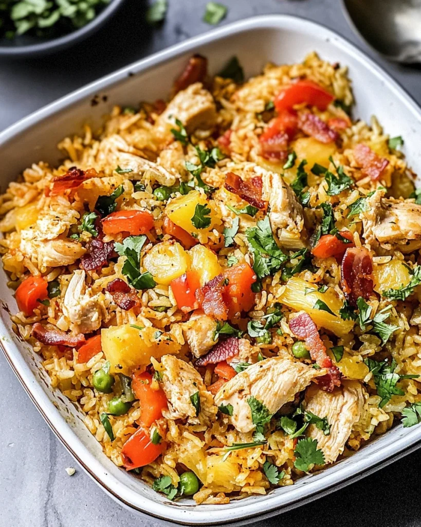 Aloha Pineapple Chicken Rice Casserole