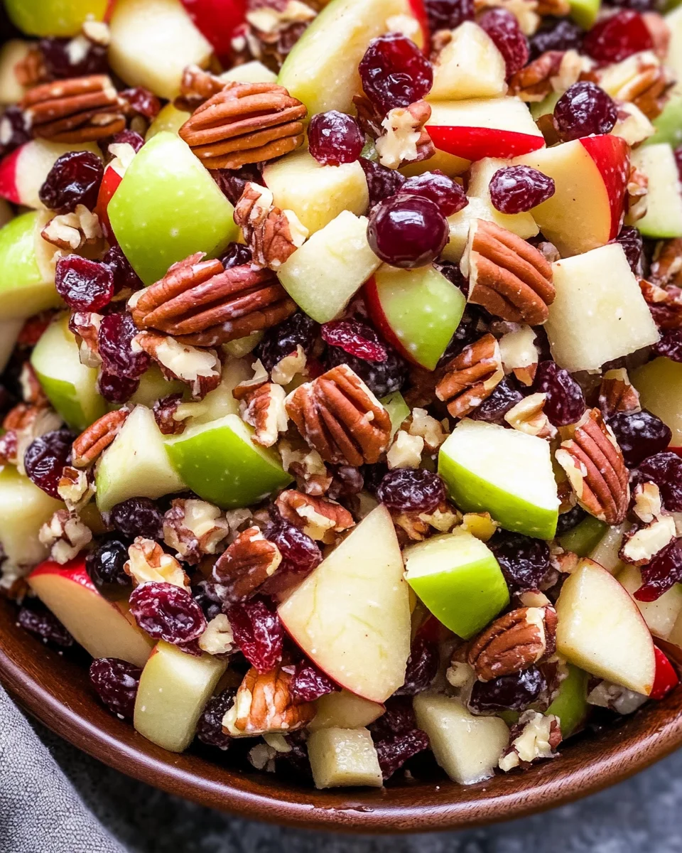 Apple Salad with Grapes, Pecans, and Dried Cranberries