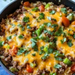 Cheesy Taco Ground Beef & Cauliflower Rice Skillet