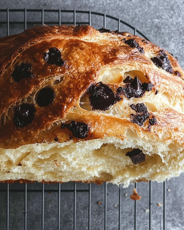 Chocolate Chip Sourdough Croissant Bread
