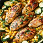 Garlic Butter Chicken with Zucchini and Corn - One-Pan, 30-Minute Meal