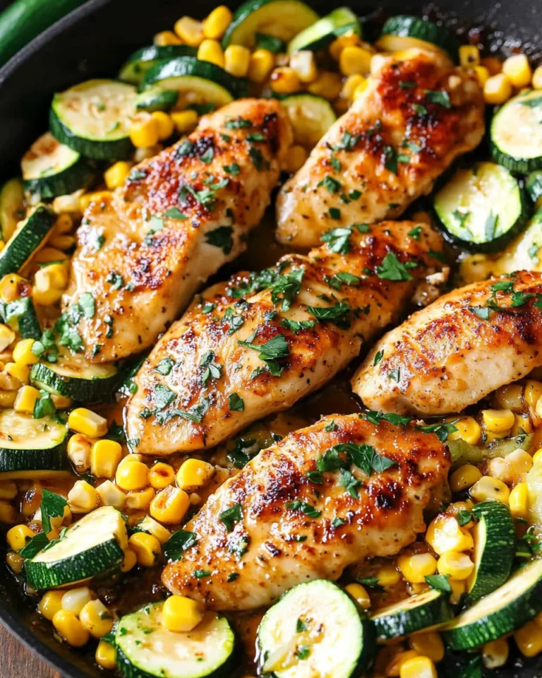 Garlic Butter Chicken with Zucchini and Corn - One-Pan, 30-Minute Meal
