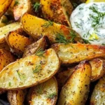 Greek Potato Wedges with Yogurt Sauce