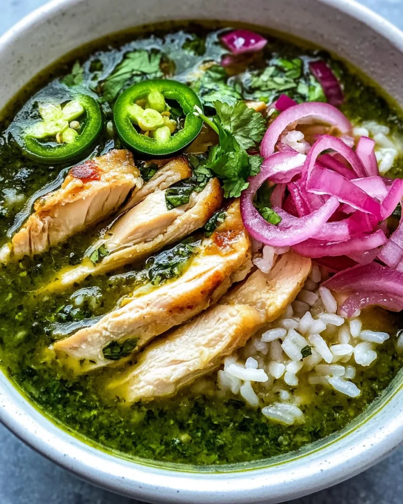 Green Herby Chicken and Rice Soup