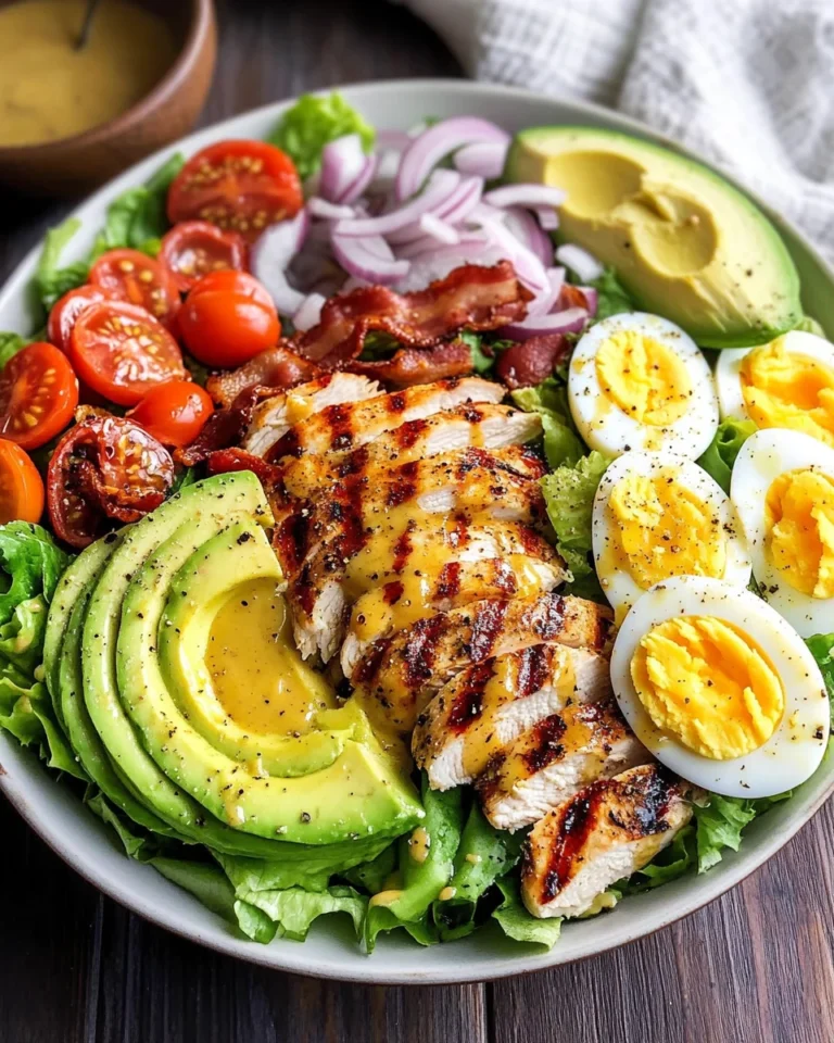 Grilled Chicken Cobb Salad with Honey Dijon {Paleo, Whole30 Option}