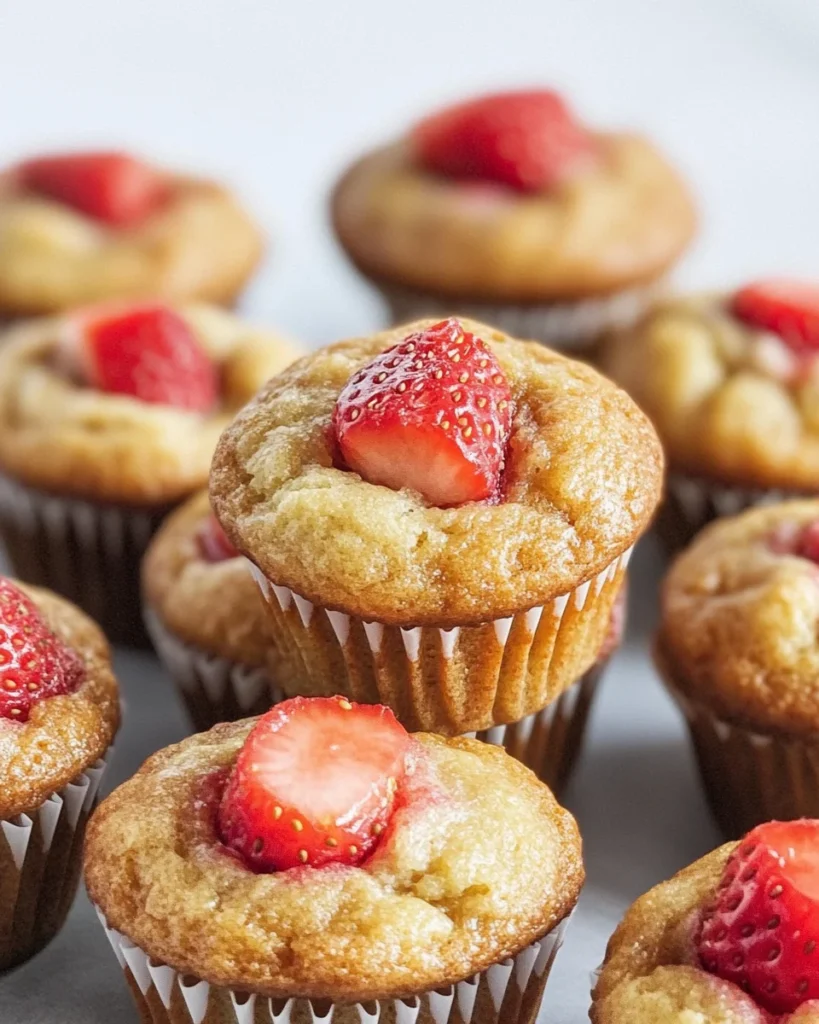 Healthy Strawberry Banana Yogurt Muffins