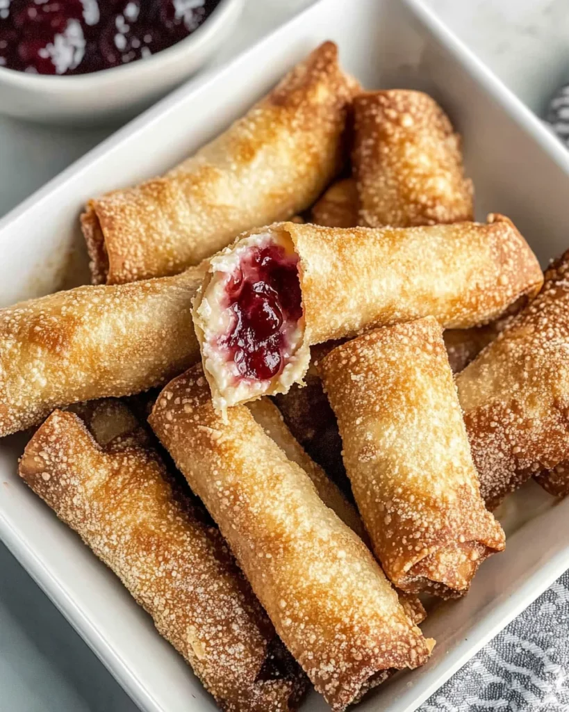 Homemade Air Fryer Cherry Cheesecake Egg Rolls