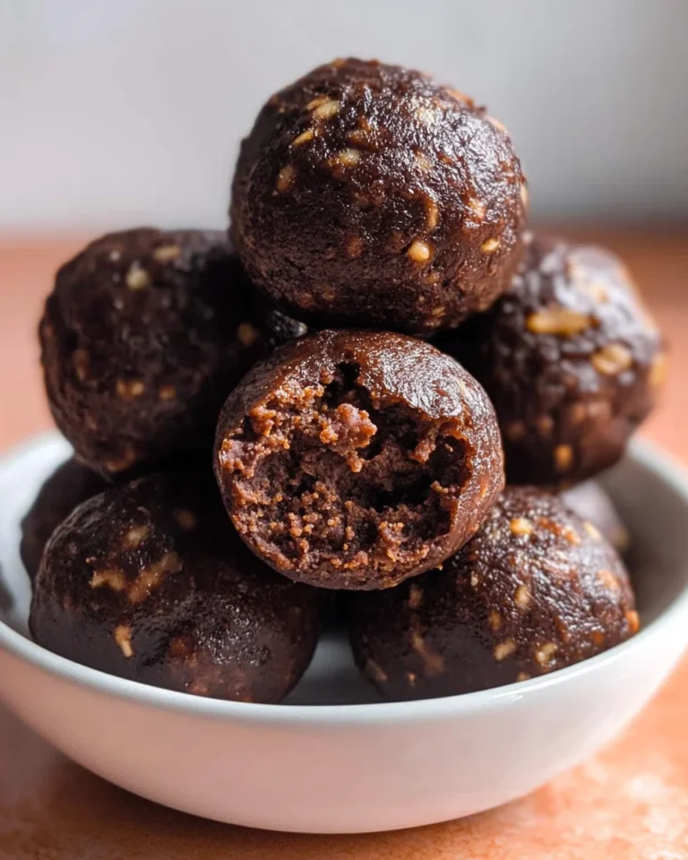 Ooey Gooey Brownie Batter Protein Balls (no bake and no blender required)