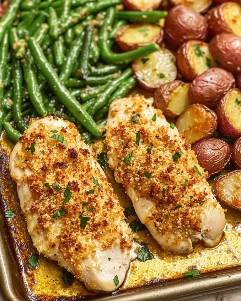 Parmesan Crusted Chicken Sheet Pan Dinner
