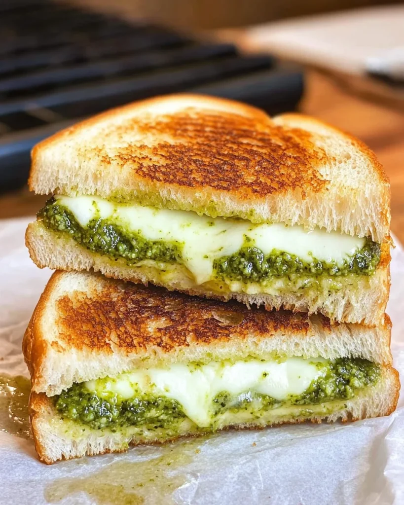 Pesto Mozzarella Grilled Cheese Recipe