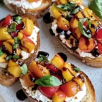 Quick Peach Bruschetta with Whipped Ricotta