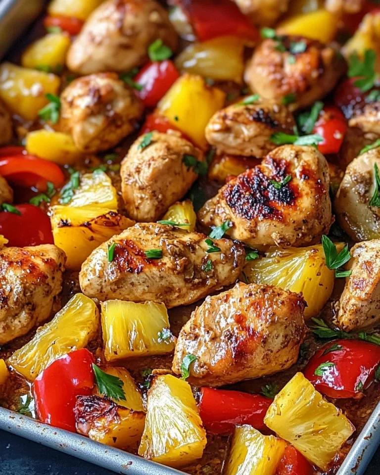 Sheet Pan Hawaiian Chicken with Pineapple and Peppers