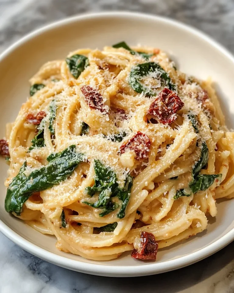 Spicy Spinach and Sun Dried Tomato Pasta