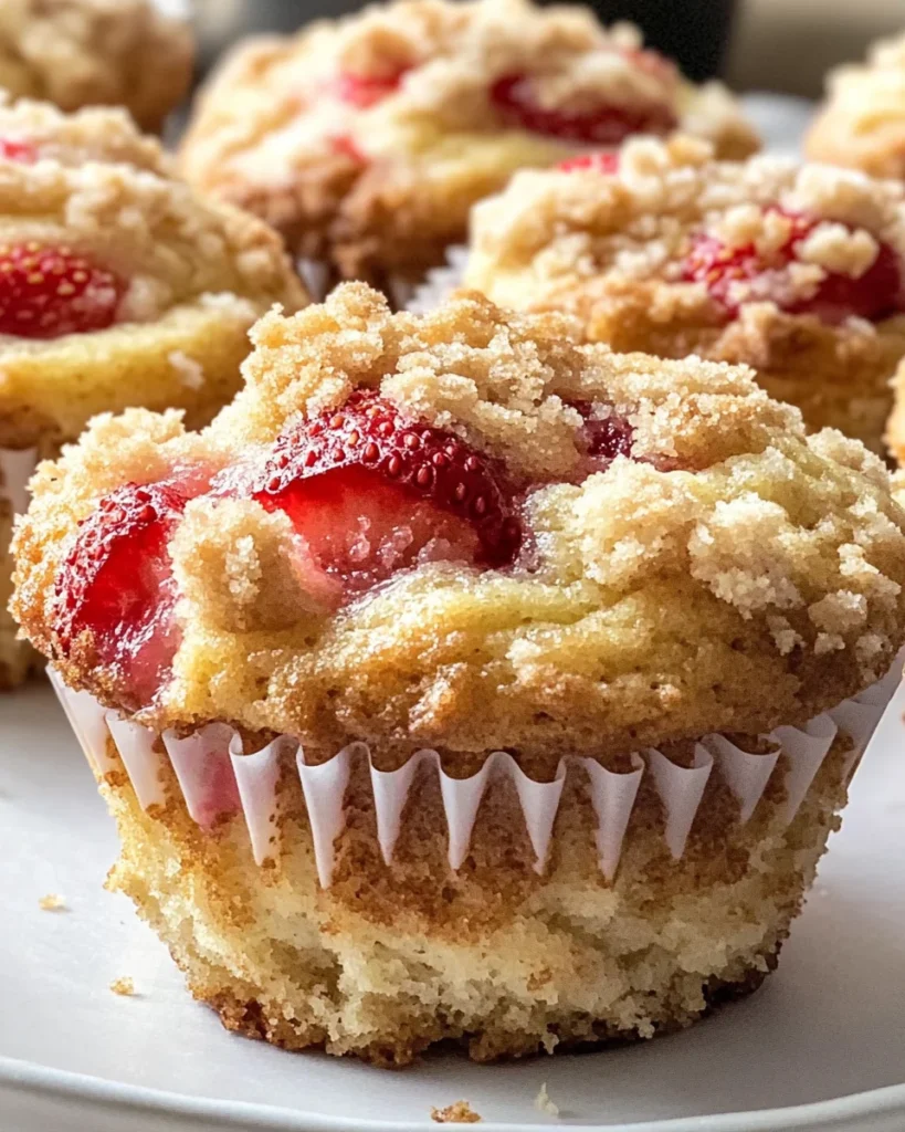 Strawberry Cream Cheese Muffins with Streusel Crumb Topping