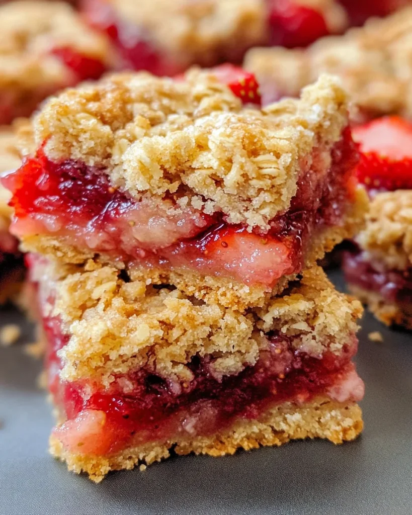 Strawberry Oatmeal Crumble Bars