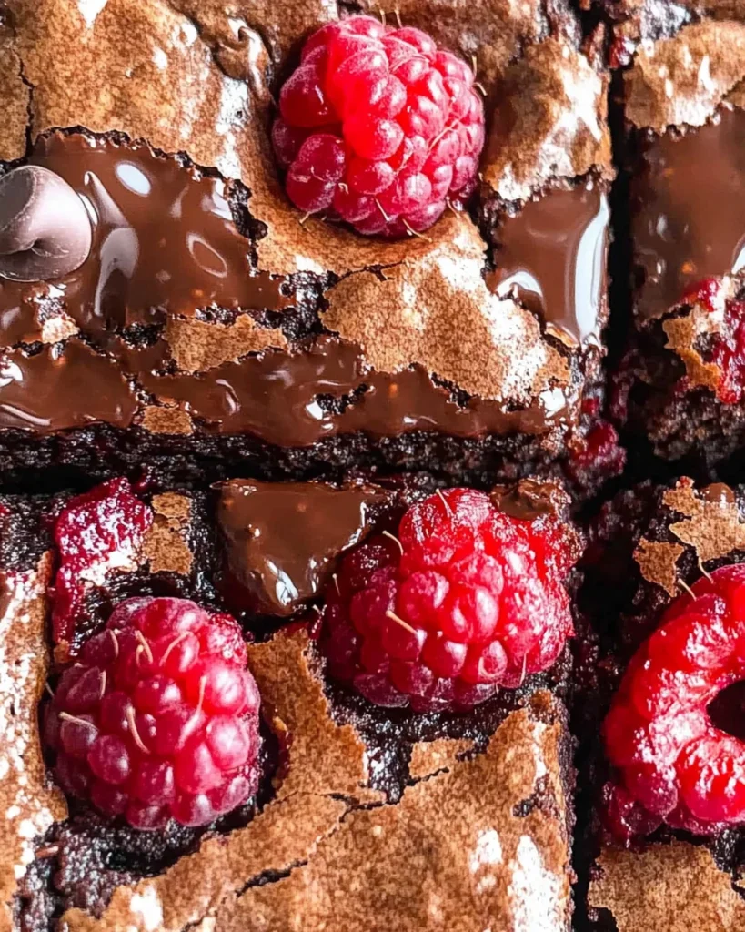 Thick Fudgy Chocolate Raspberry Brownies