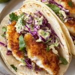 Air Fryer Fish Tacos with Cilantro Lime Slaw