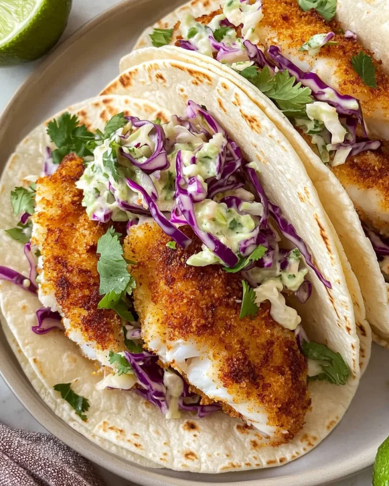 Air Fryer Fish Tacos with Cilantro Lime Slaw