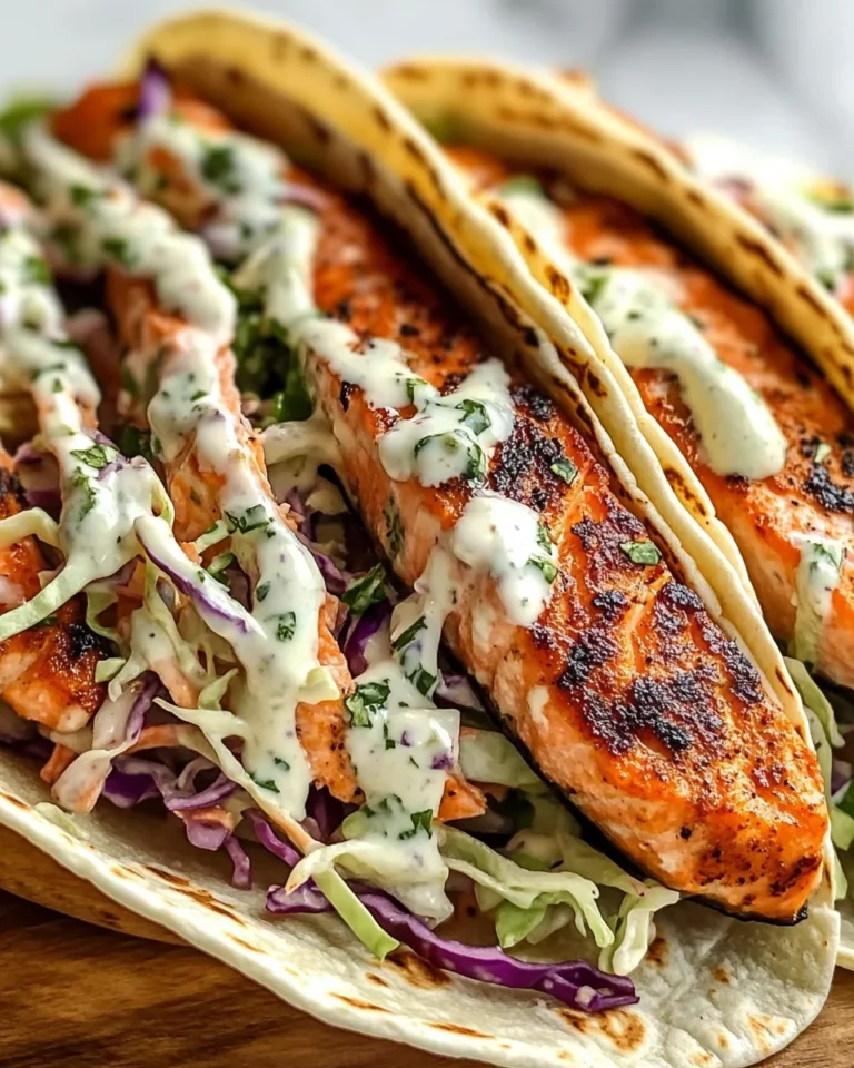 Air Fryer Salmon Tacos with Slaw