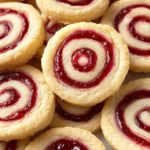 Buttery Raspberry Swirl Shortbread Cookies
