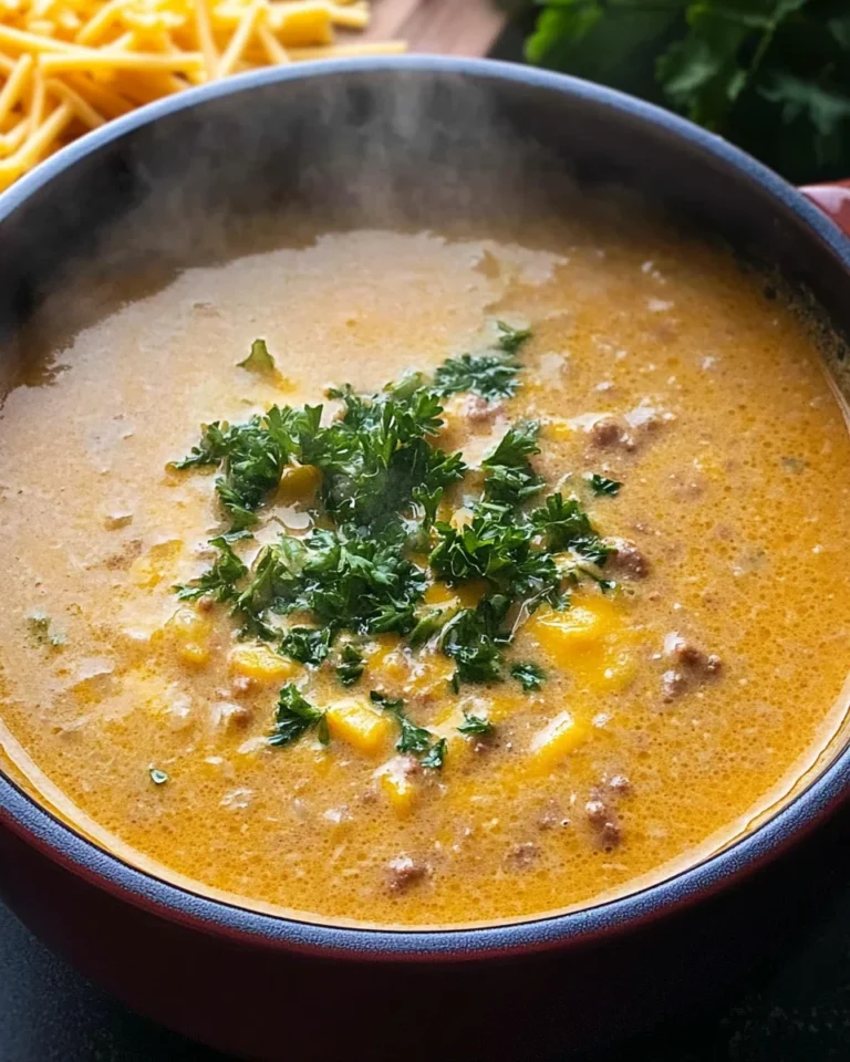 Cheesy Beef and Potato Soup