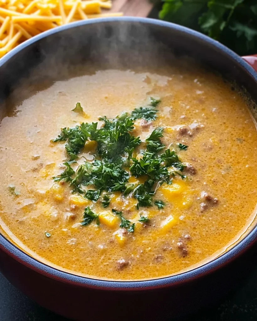 Cheesy Beef and Potato Soup