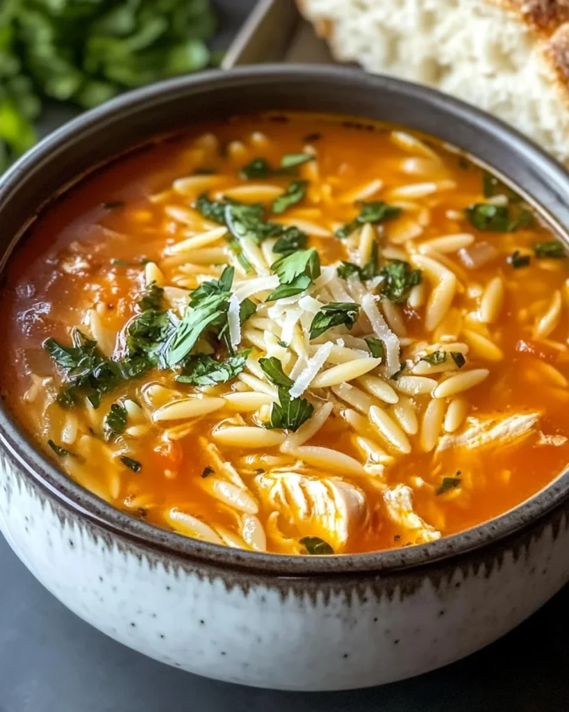 Chicken Orzo Tomato Soup Recipe
