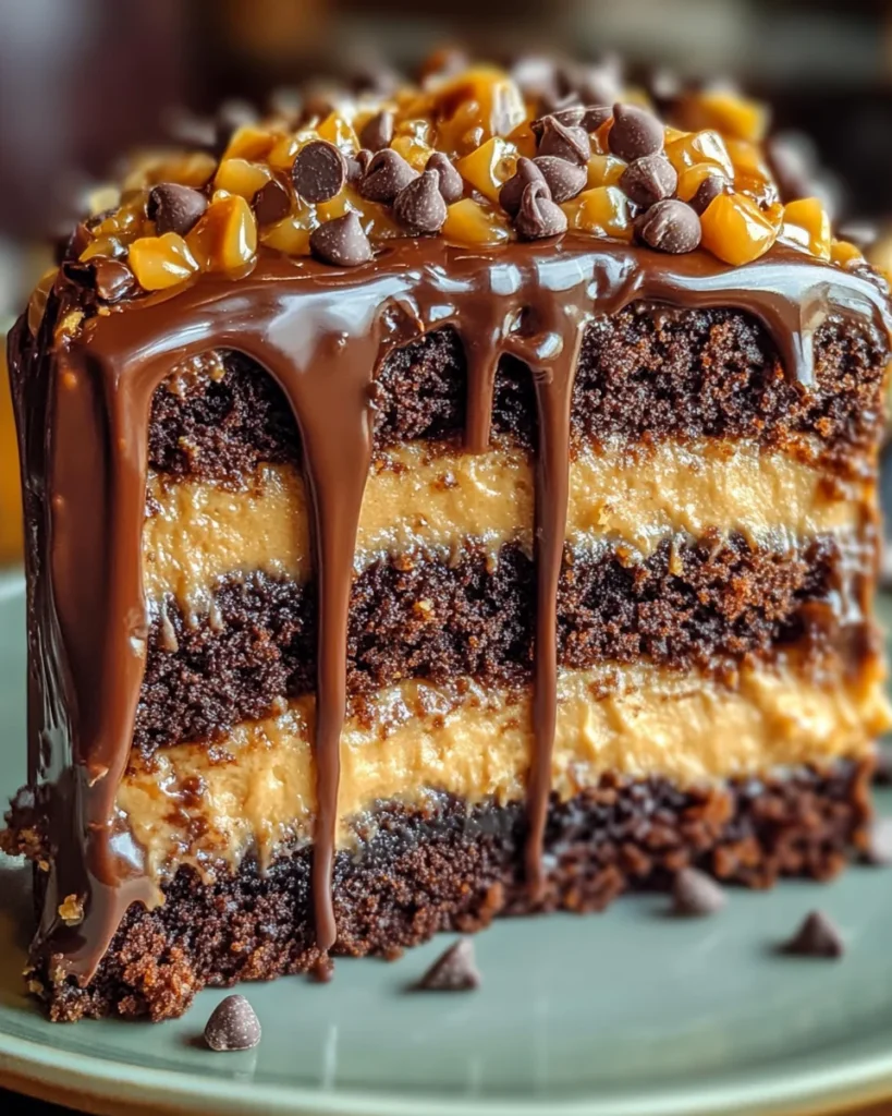Chocolate Caramel Toffee Crunch Cake