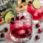 Cranberry Gin and Tonic with Rosemary