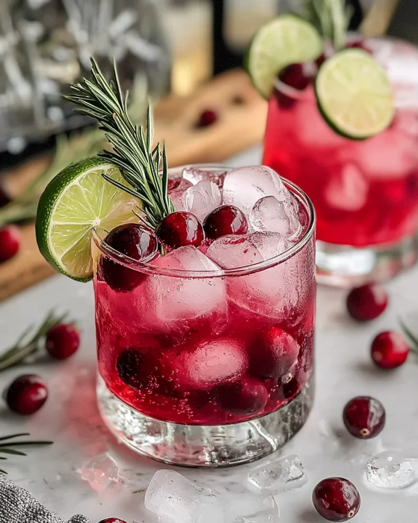 Cranberry Gin and Tonic with Rosemary