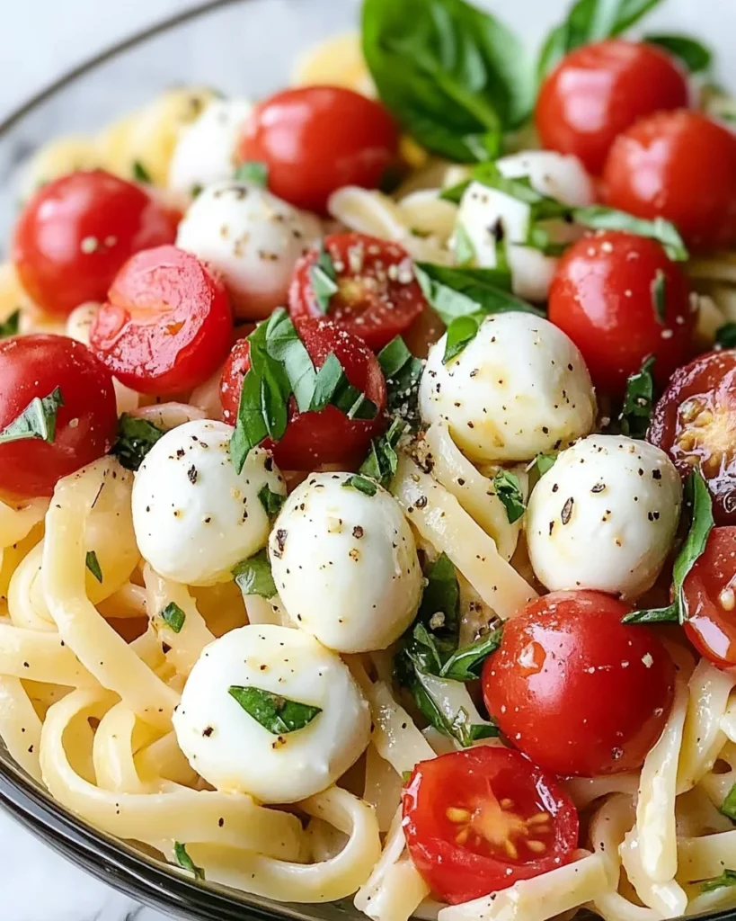 Creamy Caprese Pasta Salad