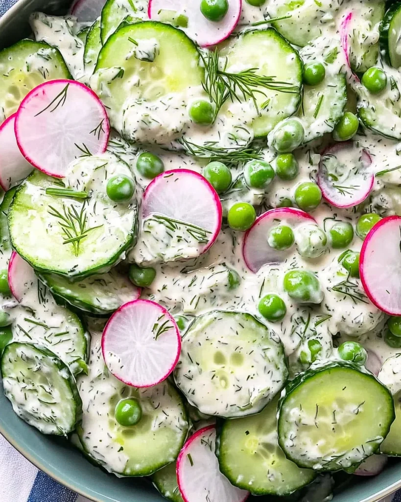 Creamy Cucumber Pea Salad