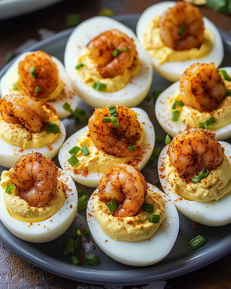 Fried Shrimp Deviled Eggs