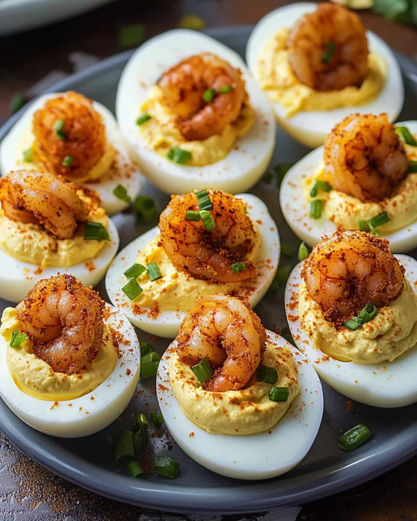 Fried Shrimp Deviled Eggs