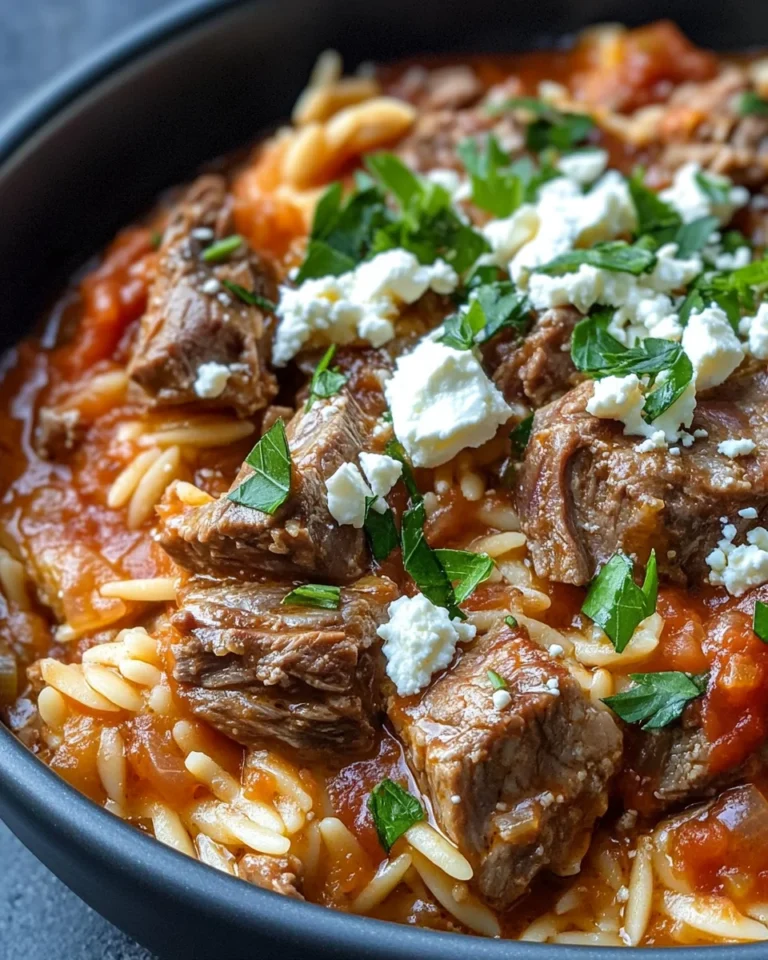 Greek Lamb Stew With Orzo