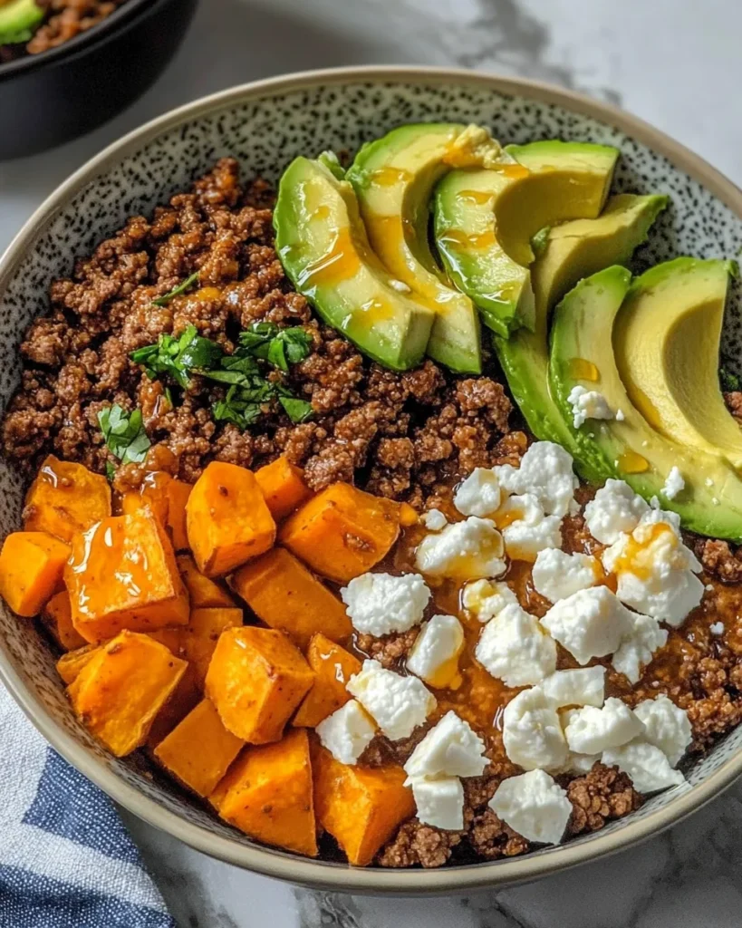Hot Honey Sweet Potato Beef Bowls Recipe