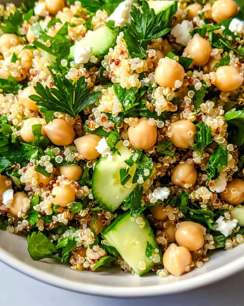 Lemon Quinoa and Chickpea Salad delights with flavor!