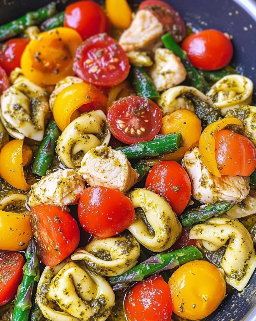 Pesto Chicken Tortellini and Veggies