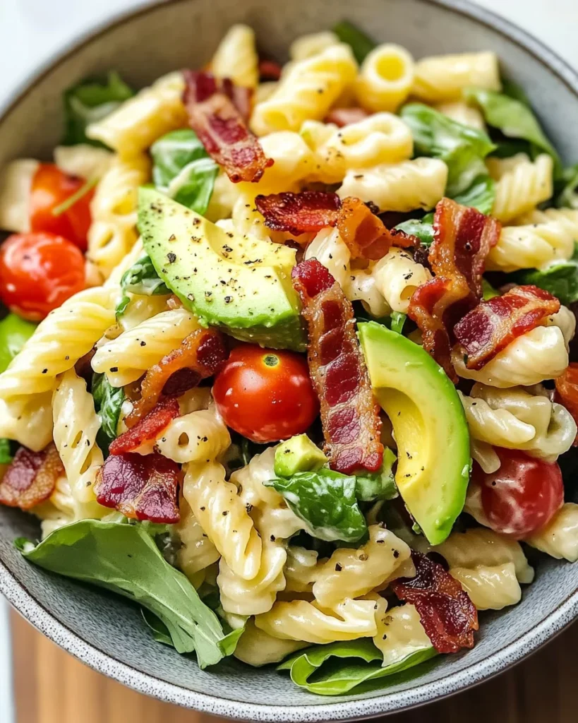 Quick Gluten Free Dairy Free BLT Pasta Salad