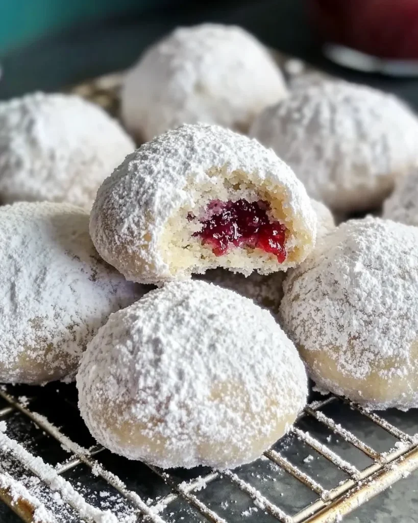 Raspberry Filled Almond Snowball Cookies for Sweet Moments