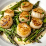 Seared Scallop Bowls with Asparagus & Creamy Sauce