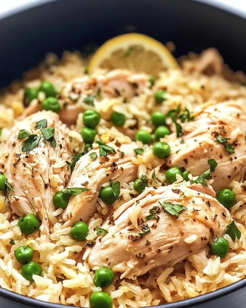 Slow Cooker Lemon Herb Chicken and Rice
