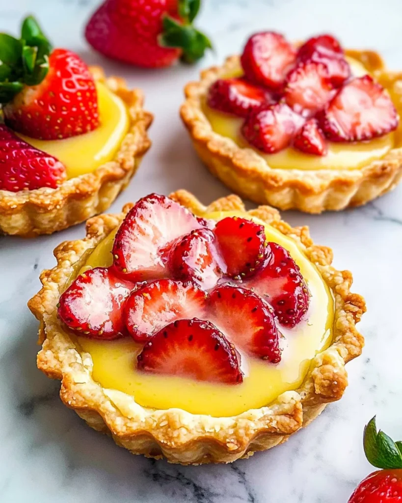Strawberry Honey Custard Tarts with Lemon Curd