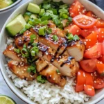 Sweet Chili Chicken Bowl with Coconut Lime Drizzle