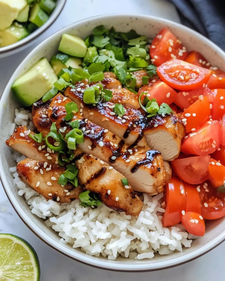Sweet Chili Chicken Bowl with Coconut Lime Drizzle
