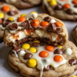 White Chocolate Reese’s Cheesecake Cookies