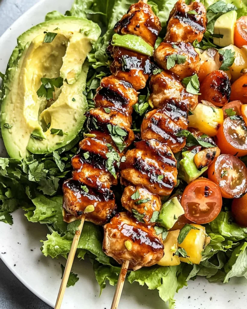 BBQ Chicken Skewer Salad