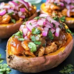 BBQ Chicken Stuffed Sweet Potatoes