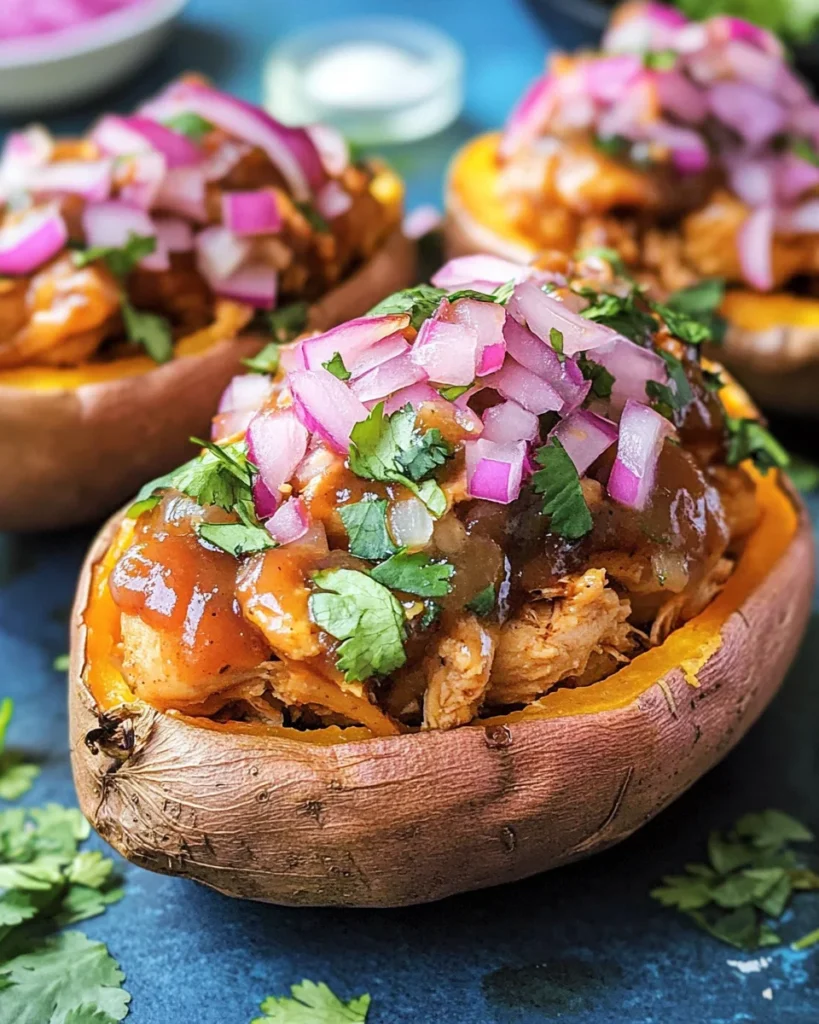BBQ Chicken Stuffed Sweet Potatoes