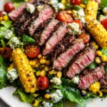 Balsamic Steak Gorgonzola Salad with Grilled Corn